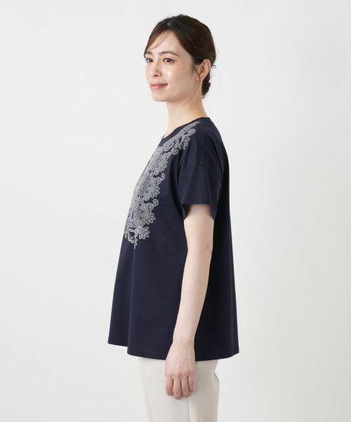 Leilian / レリアン カットソー | 発泡プリントクルーネックTシャツ【Leilian WHITE LABEL】 | 詳細11