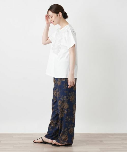 Leilian / レリアン カットソー | 発泡プリントクルーネックTシャツ【Leilian WHITE LABEL】 | 詳細2
