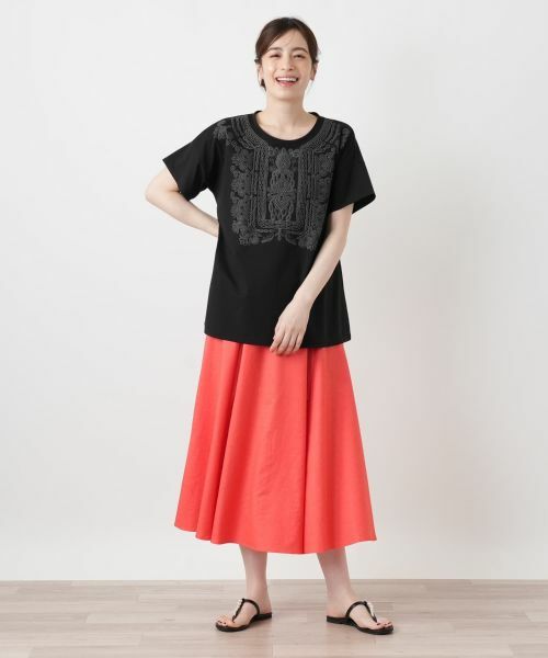 Leilian / レリアン カットソー | 発泡プリントクルーネックTシャツ【Leilian WHITE LABEL】 | 詳細4