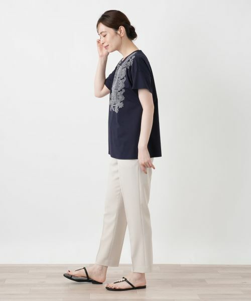 Leilian / レリアン カットソー | 発泡プリントクルーネックTシャツ【Leilian WHITE LABEL】 | 詳細8