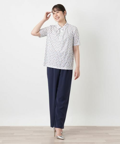Leilian / レリアン ポロシャツ | プリントポロシャツ【Leilian WHITE LABEL】 | 詳細4