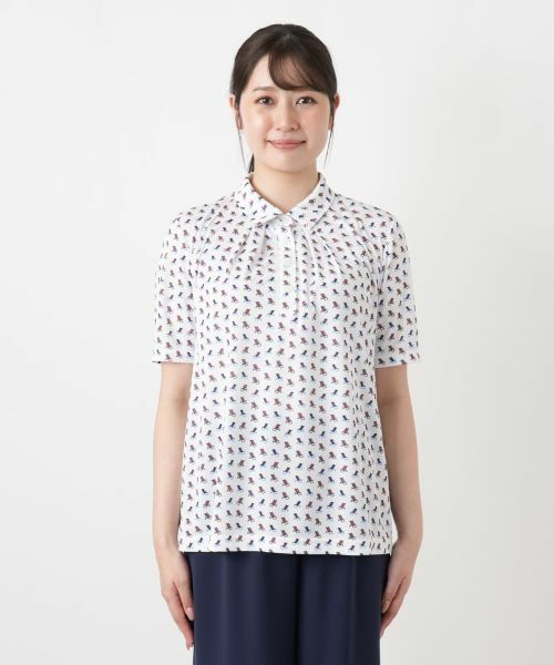 Leilian / レリアン ポロシャツ | プリントポロシャツ【Leilian WHITE LABEL】 | 詳細7
