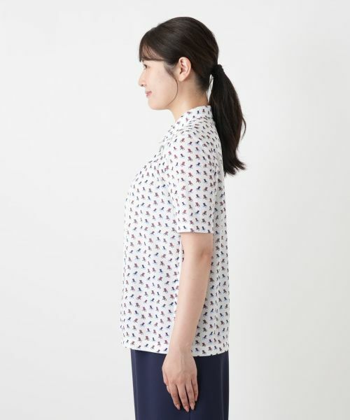 Leilian / レリアン ポロシャツ | プリントポロシャツ【Leilian WHITE LABEL】 | 詳細8
