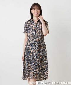 Leilian / レリアン ドレス | 洗える幾何学柄シャツワンピース【Leilian WHITE LABEL】