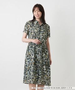 Leilian / レリアン ドレス | 洗える幾何学柄シャツワンピース【Leilian WHITE LABEL】