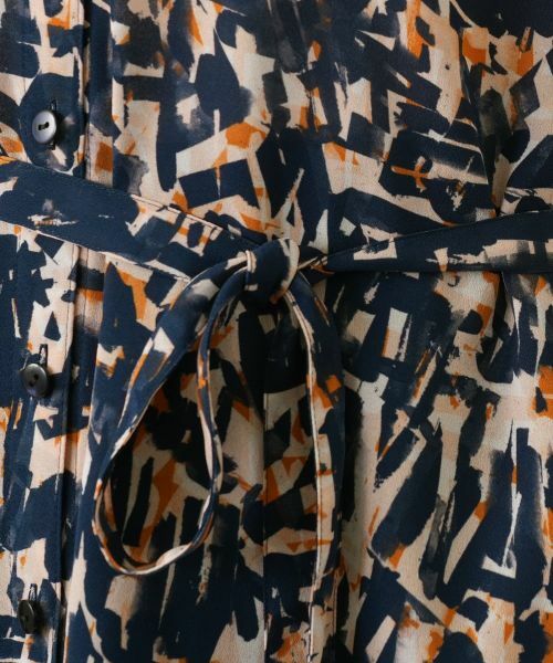 Leilian / レリアン ドレス | 洗える幾何学柄シャツワンピース【Leilian WHITE LABEL】 | 詳細14