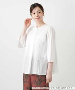 Leilian / レリアン シャツ・ブラウス | レースピンタックブラウス【Leilian WHITE LABEL】