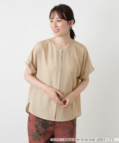 Leilian / レリアン シャツ・ブラウス | ノーカラージップブラウス【Leilian WHITE LABEL】
