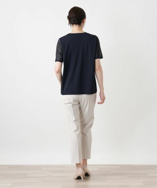 Leilian / レリアン カットソー | 異素材レース切替カットソー【Leilian WHITE LABEL】 | 詳細6