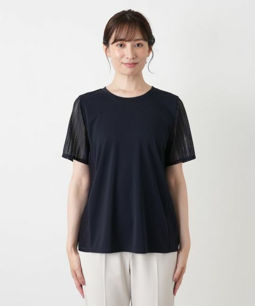 Leilian / レリアン カットソー | 異素材レース切替カットソー【Leilian WHITE LABEL】 | 詳細7