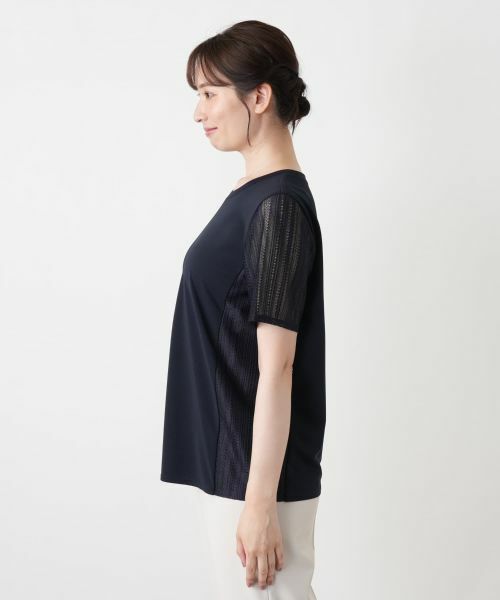 Leilian / レリアン カットソー | 異素材レース切替カットソー【Leilian WHITE LABEL】 | 詳細8