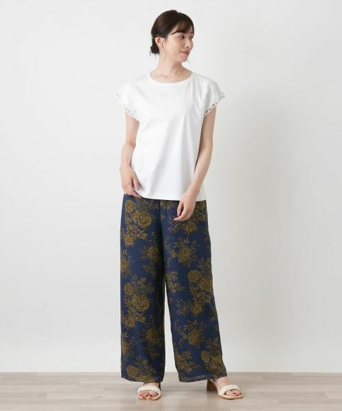 Leilian / レリアン その他パンツ | フラワー柄ワイドパンツ【Leilian WHITE LABEL】 | 詳細4