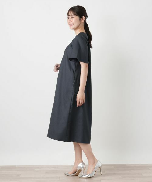 Leilian / レリアン ドレス | レース刺繍Vネックサックワンピース【Leilian WHITE LABEL】 | 詳細2