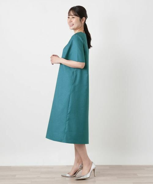 Leilian / レリアン ドレス | レース刺繍Vネックサックワンピース【Leilian WHITE LABEL】 | 詳細5