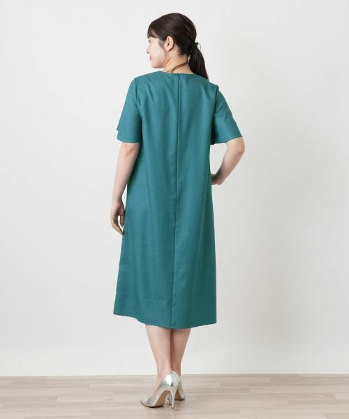 Leilian / レリアン ドレス | レース刺繍Vネックサックワンピース【Leilian WHITE LABEL】 | 詳細6