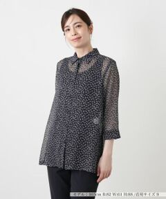 Leilian / レリアン シャツ・ブラウス | 小花柄シースルーブラウス【Leilian WHITE LABEL】
