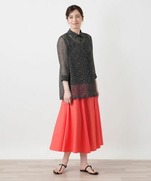 Leilian / レリアン シャツ・ブラウス | 小花柄シースルーブラウス【Leilian WHITE LABEL】 | 詳細1