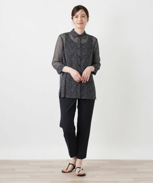 Leilian / レリアン シャツ・ブラウス | 小花柄シースルーブラウス【Leilian WHITE LABEL】 | 詳細4
