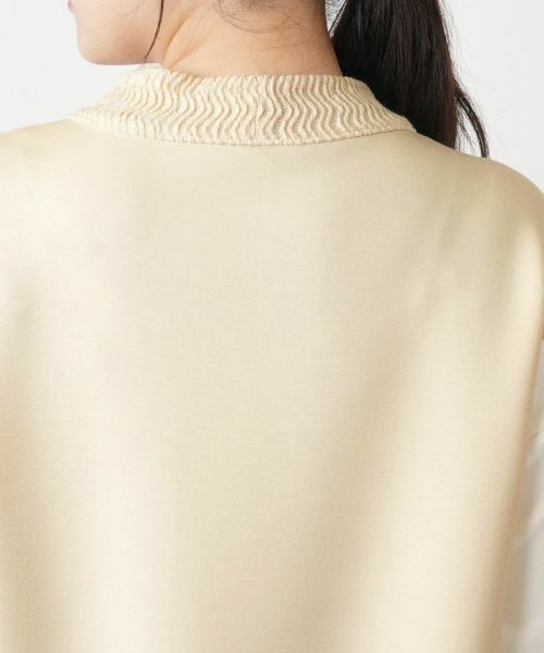 Leilian / レリアン スウェット | 切替クルーネックニット【Leilian WHITE LABEL】 | 詳細11
