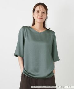 Leilian / レリアン シャツ・ブラウス | ワイドVネックブラウス【Leilian WHITE LABEL】