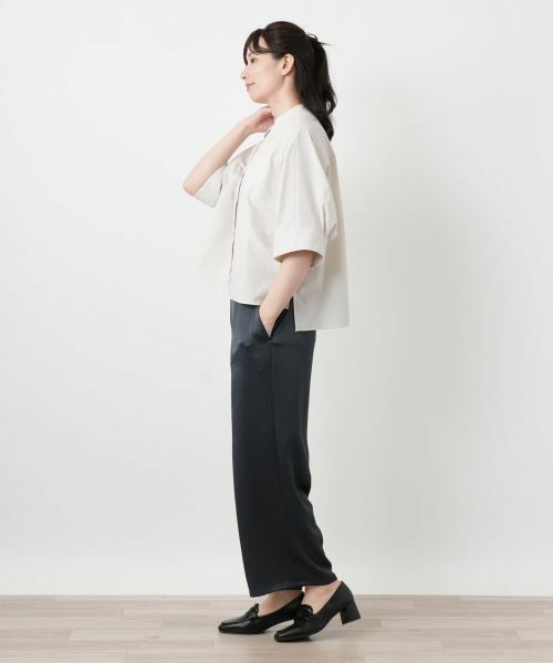 Leilian / レリアン その他パンツ | クロップドワイドサテンパンツ【Leilian WHITE LABEL】 | 詳細2