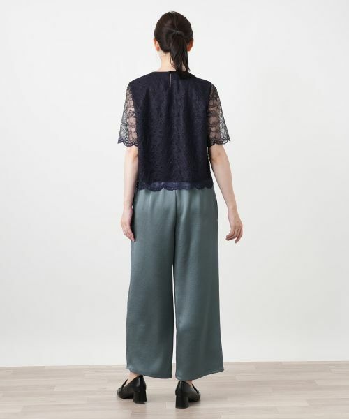 Leilian / レリアン その他パンツ | クロップドワイドサテンパンツ【Leilian WHITE LABEL】 | 詳細6