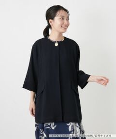 Leilian / レリアン テーラードジャケット | 七分袖ドルマンノーカラージャケット【ROCHAS Premiere】