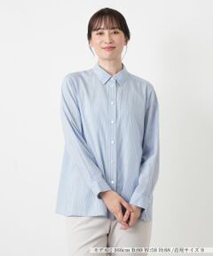 Leilian / レリアン シャツ・ブラウス | ストライプレギュラーカラーブラウス【Leilian WHITE LABEL】