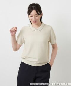 Leilian / レリアン ニット・セーター | スタッズポロニット【Leilian WHITE LABEL】