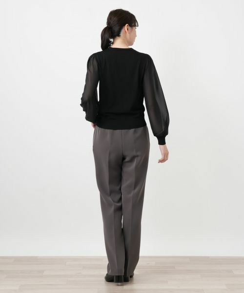 Leilian / レリアン ニット・セーター | シフォン切替クルーネックニット【Leilian WHITE LABEL】 | 詳細6