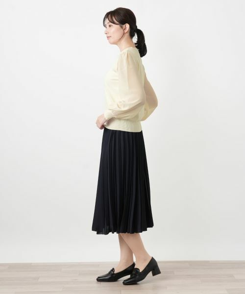 Leilian / レリアン ニット・セーター | シフォン切替クルーネックニット【Leilian WHITE LABEL】 | 詳細8