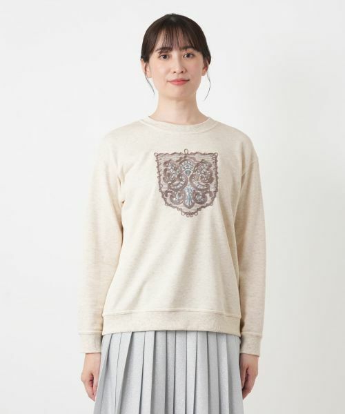 Leilian / レリアン カットソー | 刺繍クルーネックプルオーバー【Leilian WHITE LABEL】 | 詳細10