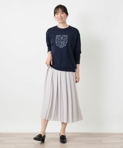 Leilian / レリアン カットソー | 刺繍クルーネックプルオーバー【Leilian WHITE LABEL】 | 詳細4