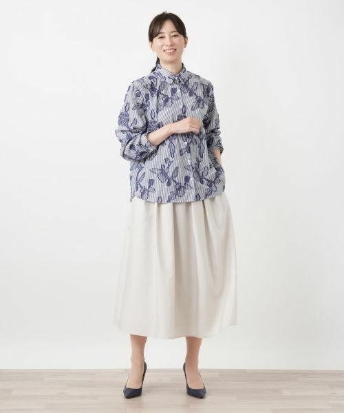 Leilian / レリアン シャツ・ブラウス | ストライプ花柄刺繍ブラウス【Leilian WHITE LABEL】 | 詳細4