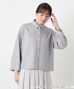 Leilian / レリアン シャツ・ブラウス | ストライプショートブラウス【Leilian WHITE LABEL】