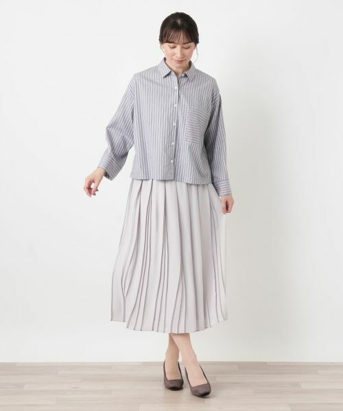 Leilian / レリアン シャツ・ブラウス | ストライプショートブラウス【Leilian WHITE LABEL】 | 詳細1