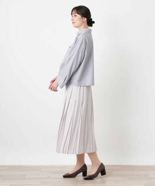 Leilian / レリアン シャツ・ブラウス | ストライプショートブラウス【Leilian WHITE LABEL】 | 詳細2