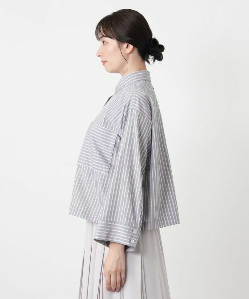 Leilian / レリアン シャツ・ブラウス | ストライプショートブラウス【Leilian WHITE LABEL】 | 詳細5