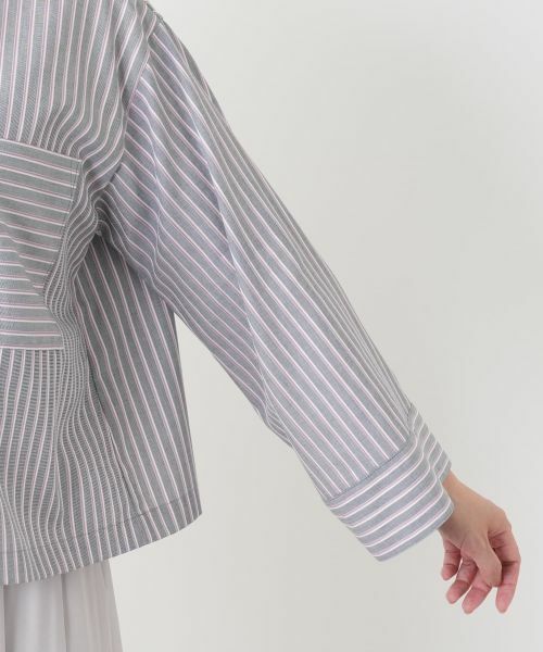 Leilian / レリアン シャツ・ブラウス | ストライプショートブラウス【Leilian WHITE LABEL】 | 詳細9