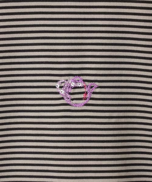 Leilian / レリアン カットソー | 刺繍ボーダークルーネックカットソー | 詳細20