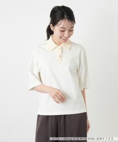 Leilian / レリアン ポロシャツ | 異素材切替ポロシャツ