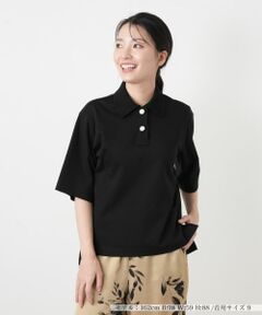 Leilian / レリアン ポロシャツ | 異素材切替ポロシャツ