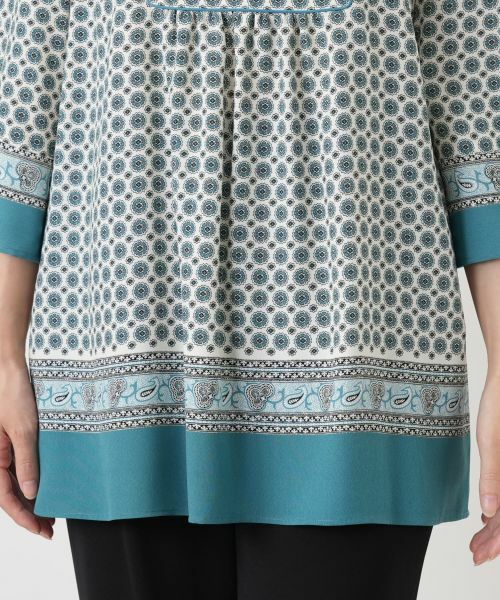 Leilian / レリアン シャツ・ブラウス | 花柄キーネックブラウス【Leilian WHITE LABEL】 | 詳細13