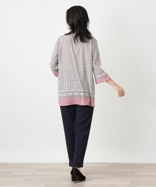 Leilian / レリアン シャツ・ブラウス | 花柄キーネックブラウス【Leilian WHITE LABEL】 | 詳細3