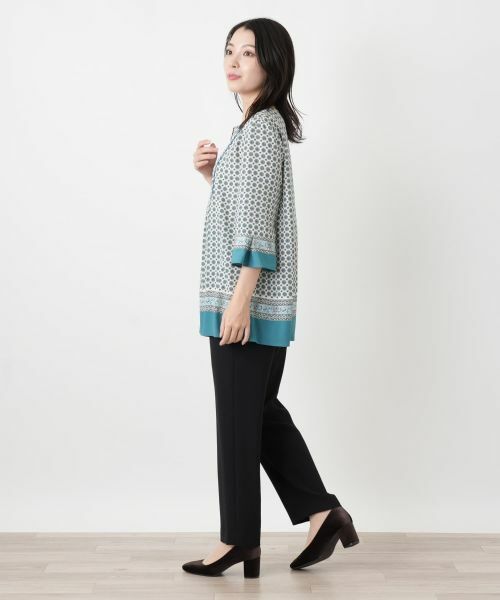 Leilian / レリアン シャツ・ブラウス | 花柄キーネックブラウス【Leilian WHITE LABEL】 | 詳細5