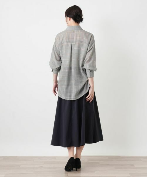 Leilian / レリアン シャツ・ブラウス | チェック柄ドロップショルダーブラウス【Leilian WHITE LABEL】 | 詳細3