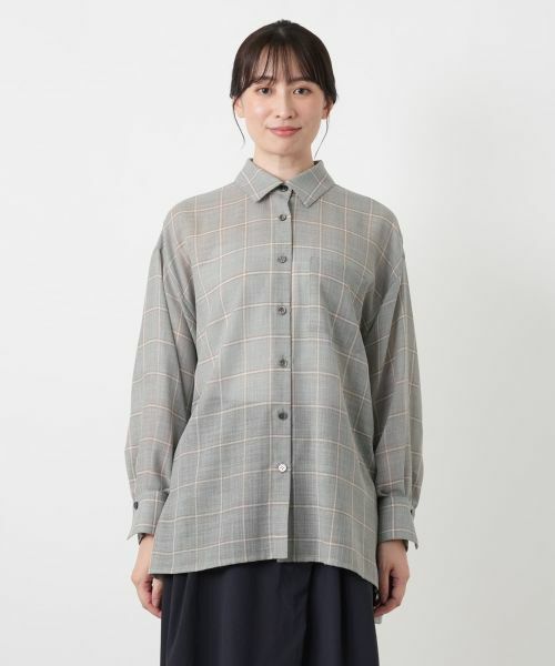 Leilian / レリアン シャツ・ブラウス | チェック柄ドロップショルダーブラウス【Leilian WHITE LABEL】 | 詳細4