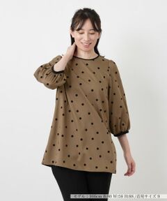 Leilian / レリアン シャツ・ブラウス | ドット柄バルーンスリーブブラウス【Leilian WHITE LABEL】
