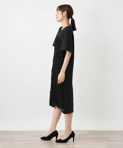 Leilian / レリアン ドレス | レース切替サックワンピース【Leilian WHITE LABEL】 | 詳細5