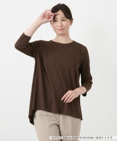 Leilian / レリアン カットソー | 七分袖タックカットソー【Leilian WHITE LABEL】
